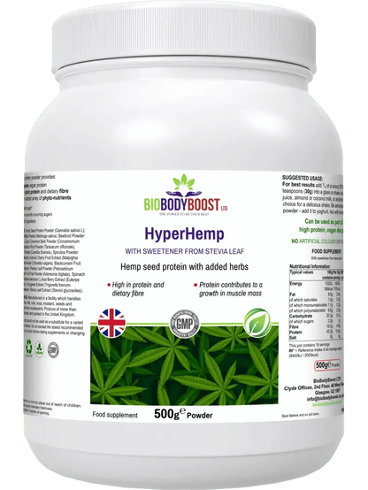🌿 HyperHemp – Veganski Konopljin Beljakovinski Prašek (500 g)