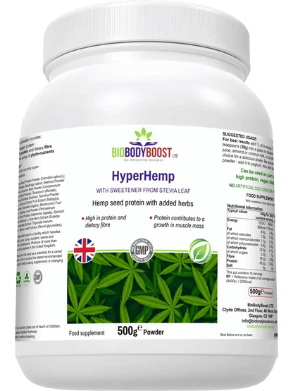 🌿 HyperHemp – Veganski Konopljin Beljakovinski Prašek (500 g)